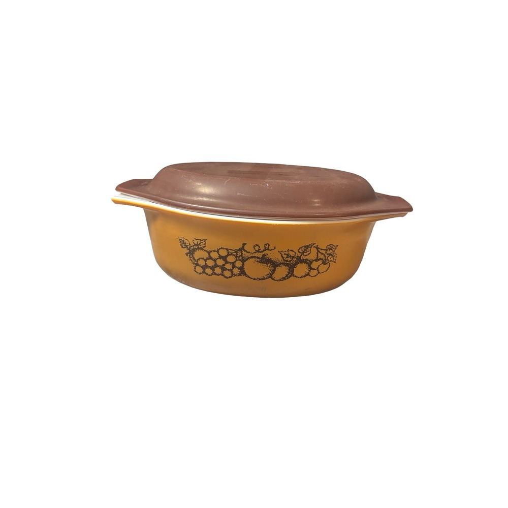 Vintage‎ Pyrex Autumn Harvest 1.5 Qt Casserole Dish 474-B with Lid Burnt Orange